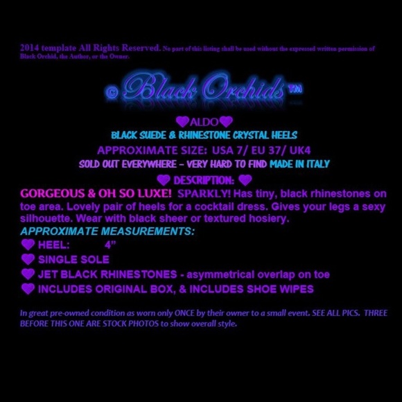 ALDO 7 BLACK SUEDE LEATHER SPARKLY RHINESTONE HEELS w BOX - Picture 8 of 10